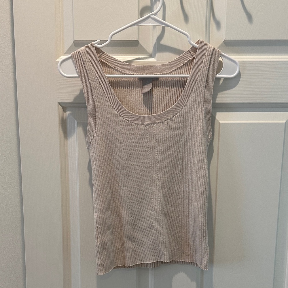 H&M Ribbed Knit Tank Top - Cream